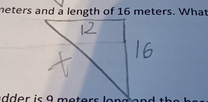 neters and a length of 16 meters. What