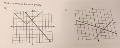 Write equations for each graph. 
11)12)