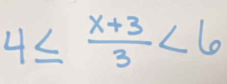 4≤  (x+3)/3 <6</tex>