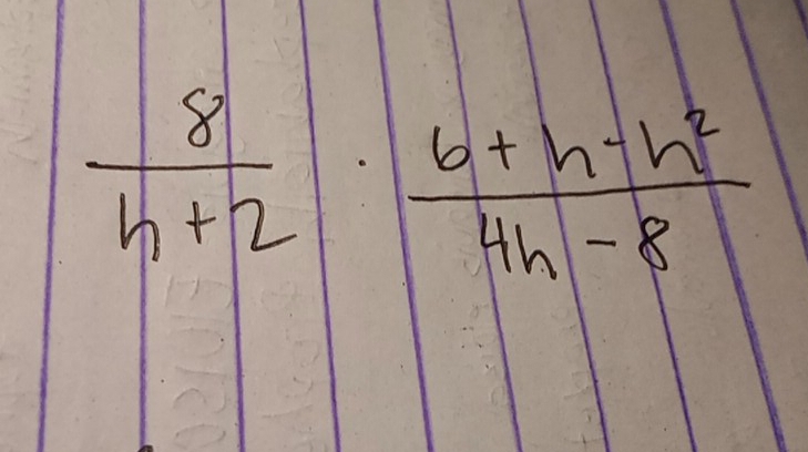  8/h+2 ·  (6+h-h^2)/4h-8 