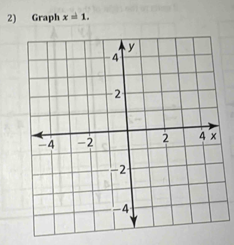 Graph x=1.