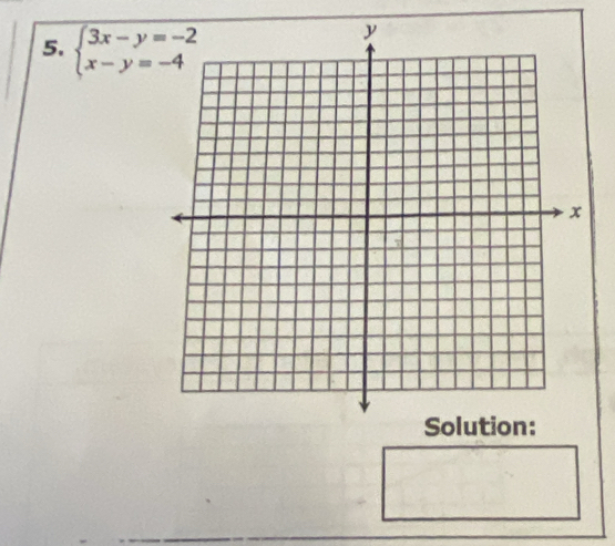 beginarrayl 3x-y=-2 x-y=-4endarray.