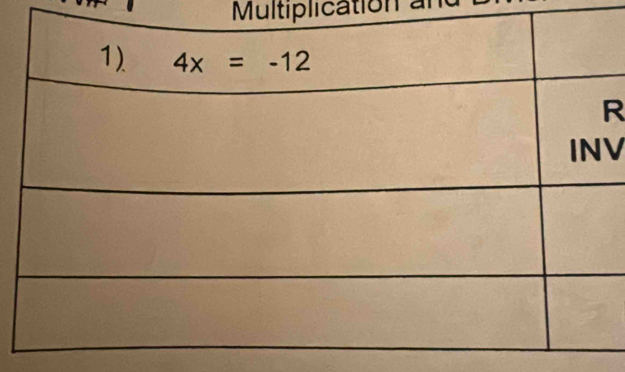 Multiplication an
R
V