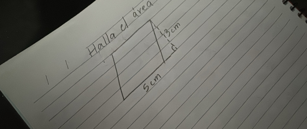 Halla d are
3cm
C
5cm