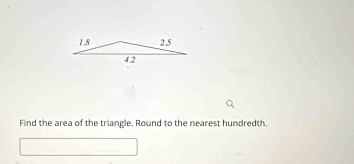 Find the area of the triangle. Round to the nearest hundredth.