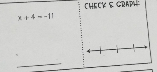 CHECK & GRAPH:
x+4=-11
_