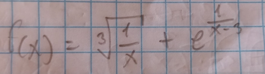 f(x)=sqrt[3](frac 1)x+e^(frac 1)x-3