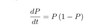  dP/dt =P(1-P)