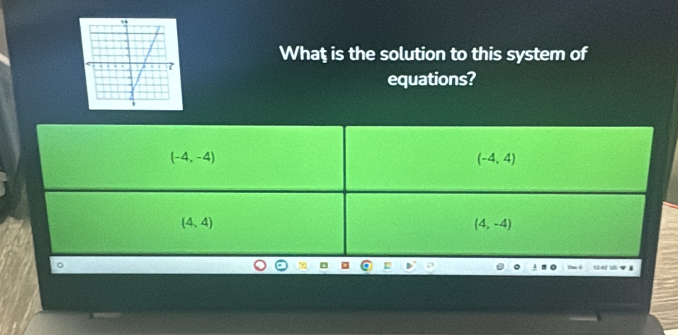 Whaț is the solution to this system of
equations?