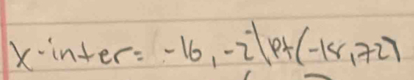 x·inter =-16,-2^(-1)|Pt(-18,72)