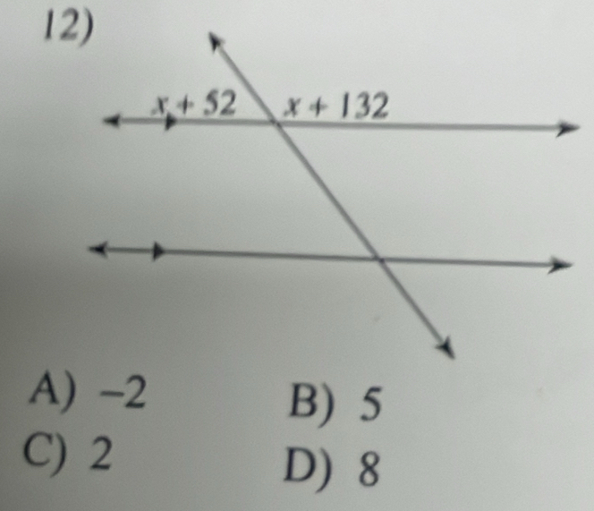 A) -2
B) 5
C) 2
D) 8