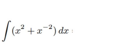 ∈t (x^2+x^(-2))dx :