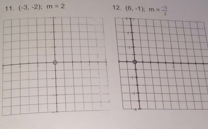 (-3,-2); m=2 12. (6,-1); m= (-5)/3 
- 4