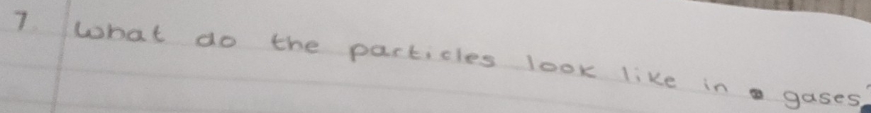 What do the particles look like in gases