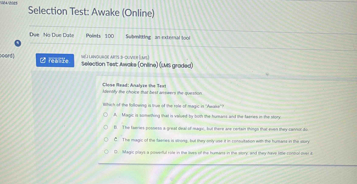 Solved: 2024/2025 Selection Test: Awake (Online) Due No Due Date Points ...