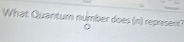 What Quantum number does (n) represent?