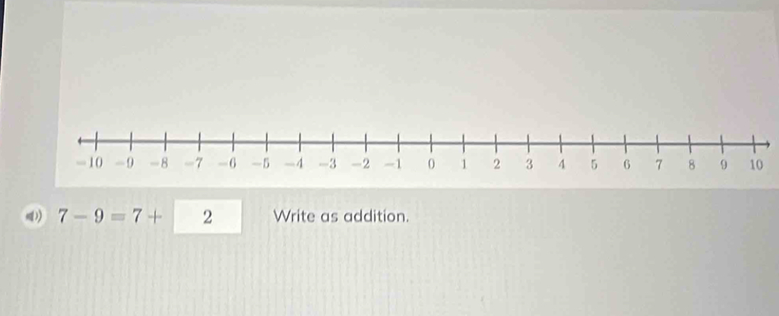 7-9=7+2 Write as addition.