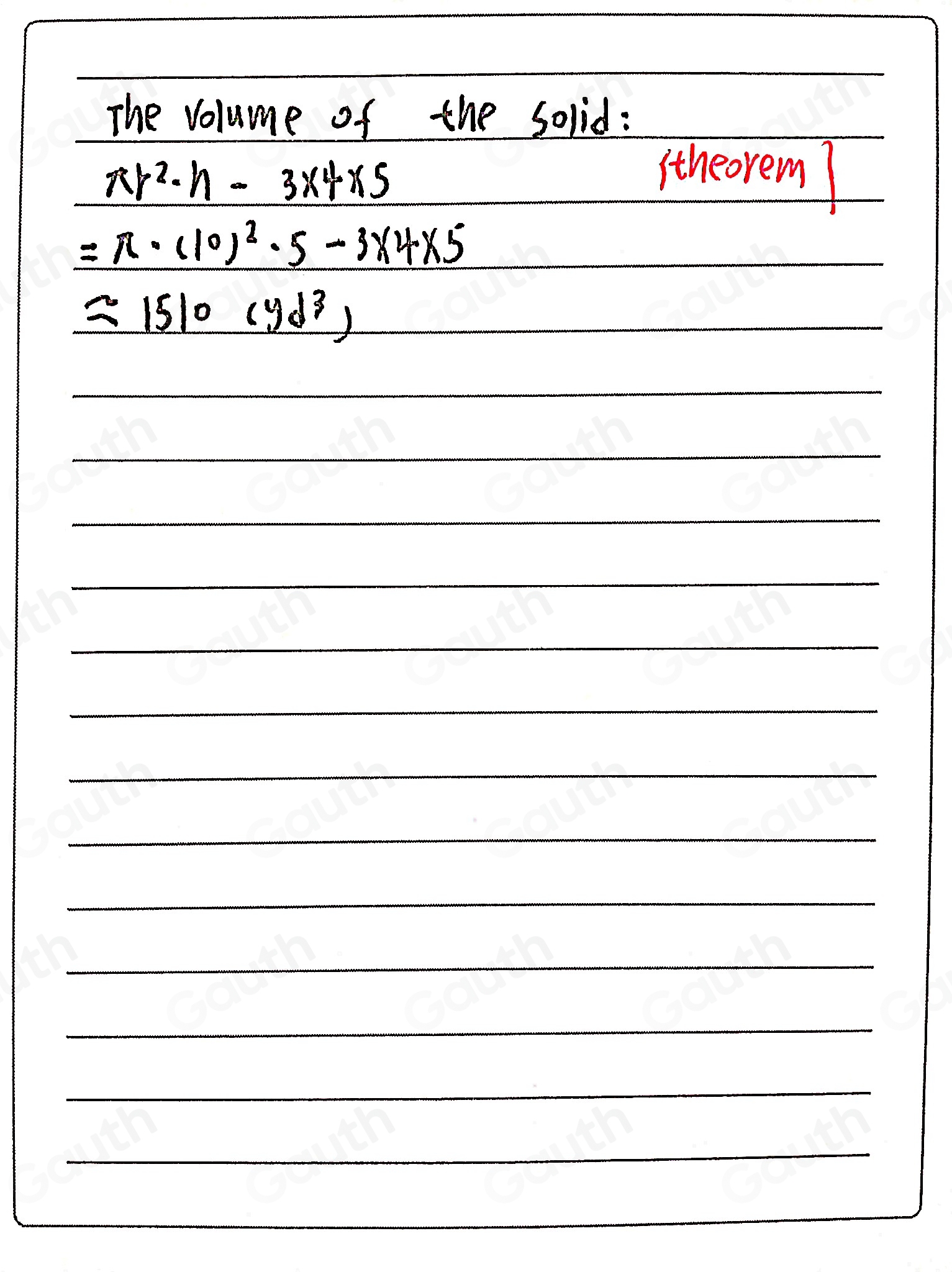 Solved: The three-dimensional figure below is a cylinder with a hole in ...