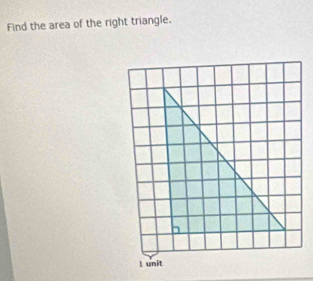 Find the area of the right triangle,