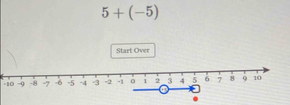 5+(-5)
Start Over
-10