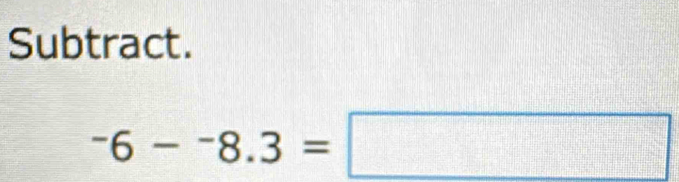 Subtract.
^-6-^-8.3=□