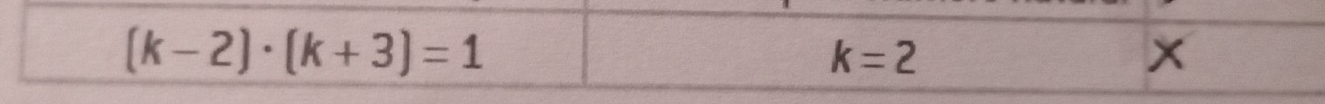 (k-2)· (k+3)=1
k=2