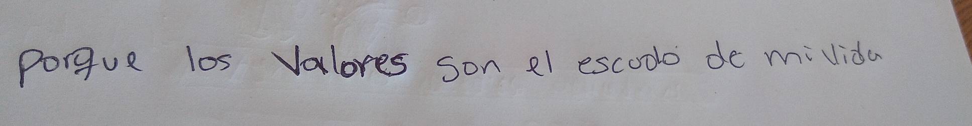 Porgue los Valores son el escodo de midida