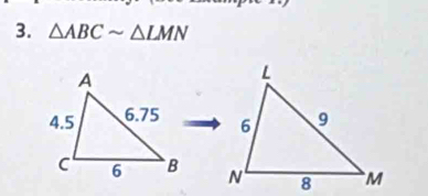 △ ABCsim △ LMN