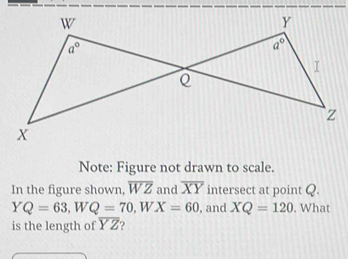 Solved: Note: Figure not drawn to scale. In the figure shown, overline ...