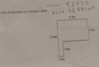 shows the dimensions of a rectangular garden.