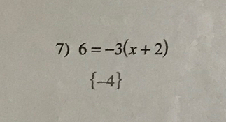 6=-3(x+2)
 -4