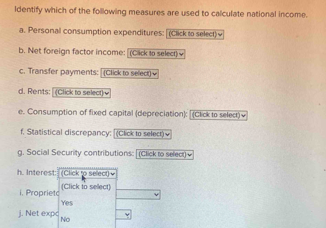 Solved: Identify which of the following measures are used to calculate ...