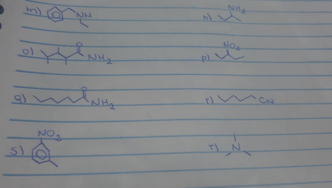 O NM
NH_2
n)
π
NO_2
NH_2
p) 
9)
NH_2
r
C_
NO_2
5)
N