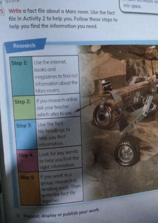 Solved: astronauts on into space.. 5) Write a fact file about a Mars ...