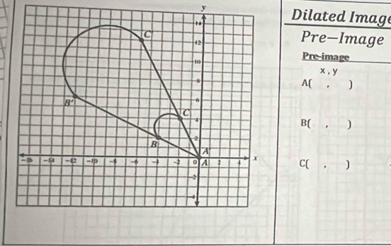 Dilated Image
Pre—Image
Pre-image
x,y
A( ，
3.
C(,)