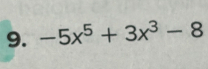 -5x^5+3x^3-8