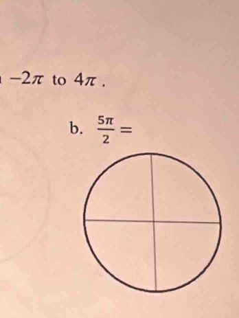 -2π to 4π. 
b.  5π /2 =