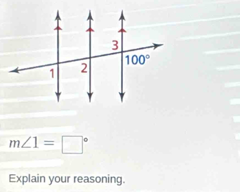 m∠ 1=□°
Explain your reasoning.