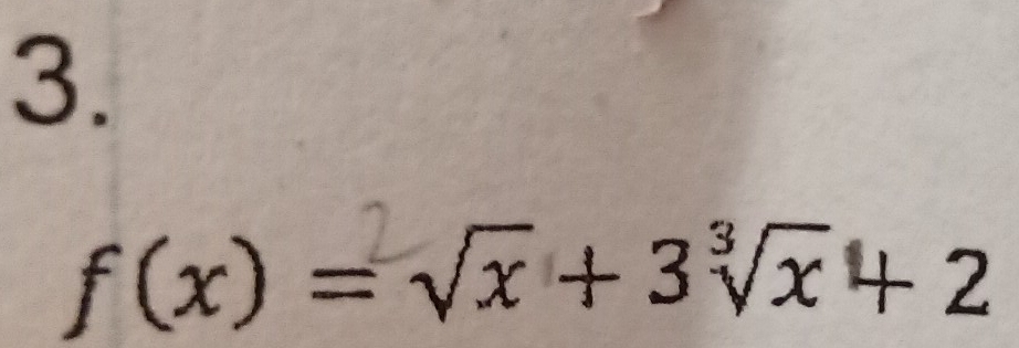 f(x) = √x + 3√x + 2