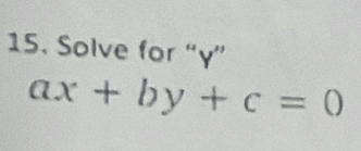 Solve for “ γ ”
ax+by+c=0