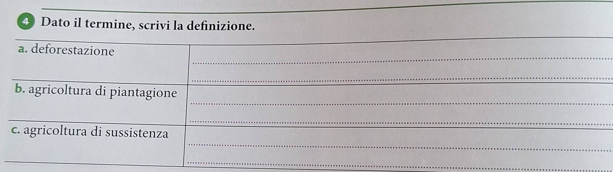 Dato il termine, scrivi la definizione. 
_