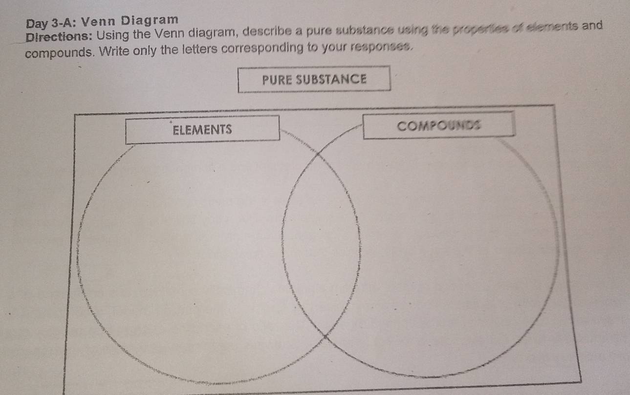 Solved: Day 3-A: Venn Diagram Directions: Using the Venn diagram ...