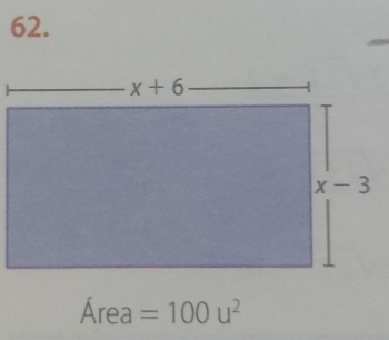 Área =100u^2