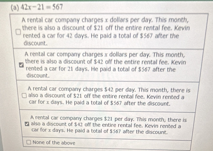 42x-21=567