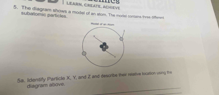 Solved: mes LEARN, CREATE, ACHIEVE 5. The diagram shows a model of an ...