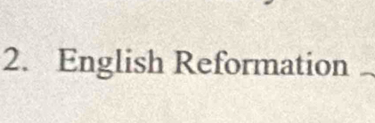 English Reformation