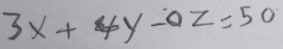 3x+4y-az=50