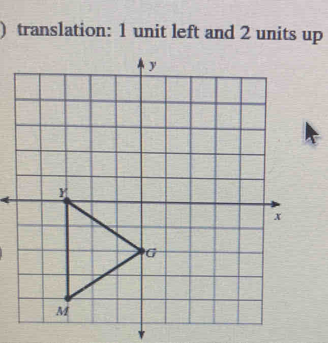 )  translation: 1 unit left and 2 units up