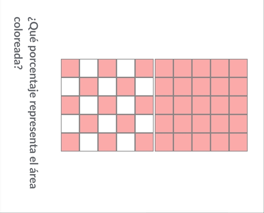 ¿Qué porcentaje representa el área 
coloreada?