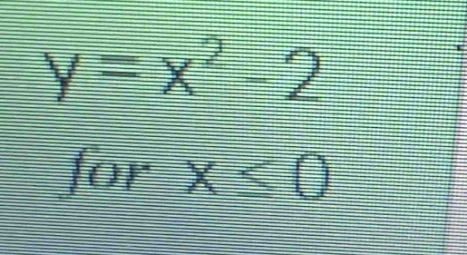 y=x^2-2
forx≤ 0